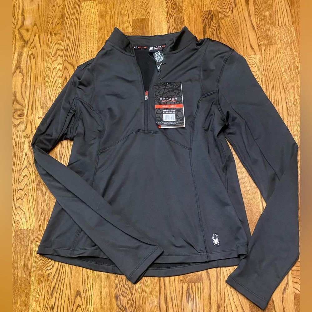 Spyder Active Women’s Athletic Black Fitted Athleisure Pullover NWT